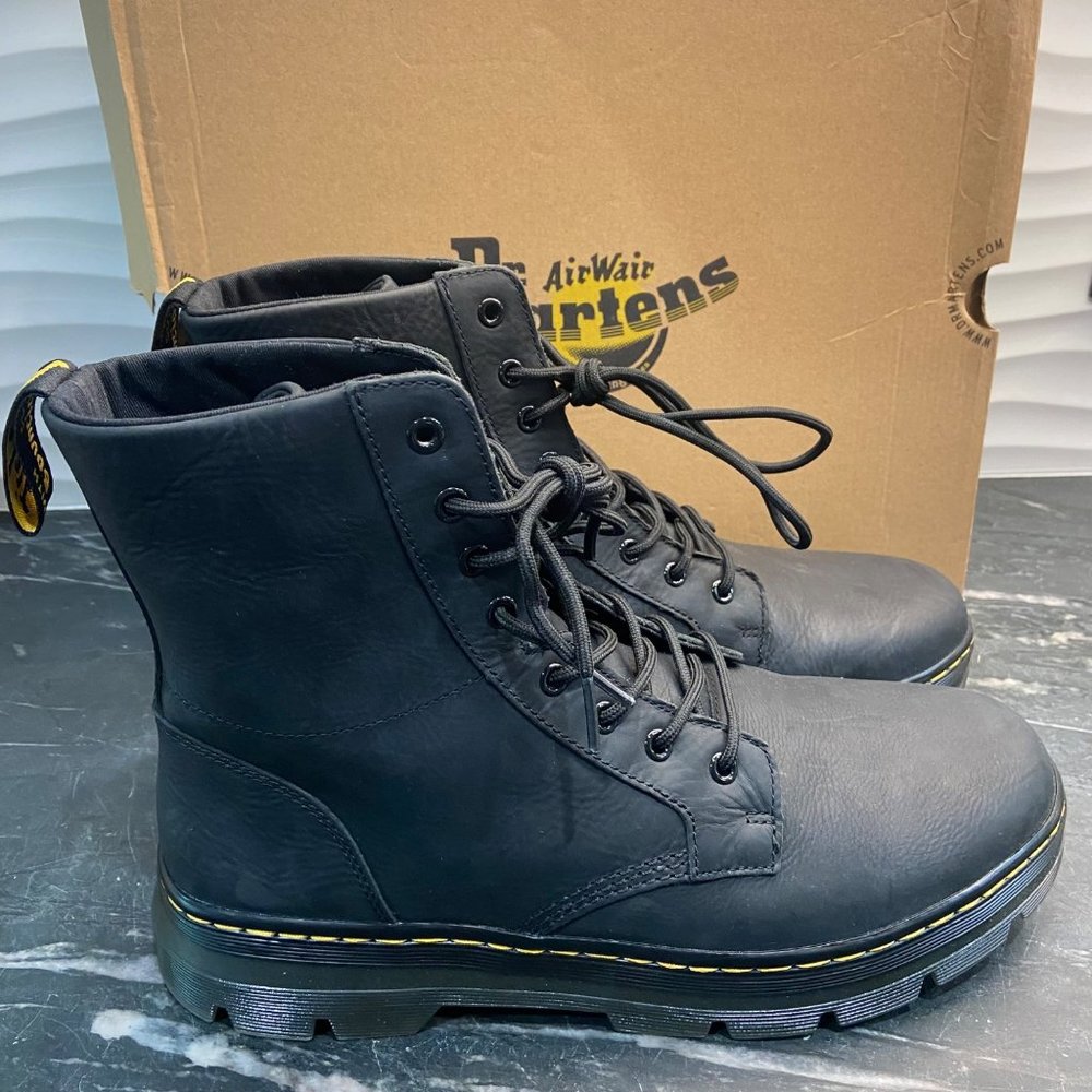 Dr. Martens Men's Combs Leather Lace Up Casual Boots - Black NWB Size 12